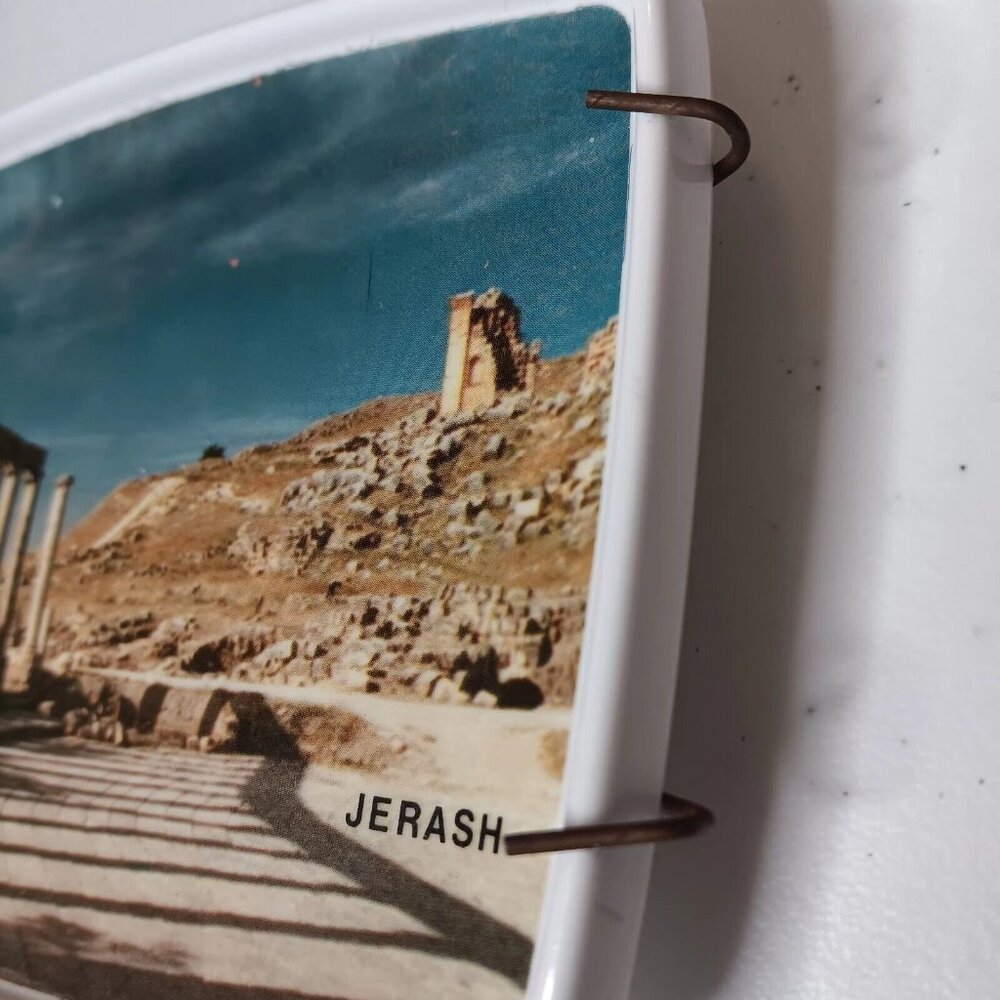 Vintage Jerash Jordan Ornamin Melamine Picture Trinket Dish Roman Architecture - Picture 10 of 13
